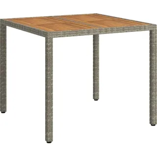 vidaXL Gartentisch Grau 90 x 90 x 75 cm Poly-Rattan - Grau