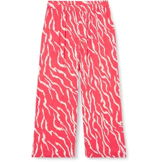 Kaffe Damen Women's Culotte Pants Printed Cropped Length Wide Legs Elastic Waist Hose, Cayenne/Ant. White Zebra Print,