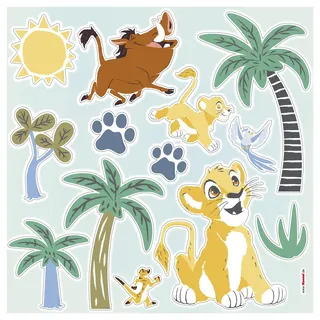 Lion King Joy in the Wild - Wandsticker, Wandtattoo, Wandaufkleber, Disney - Größe 33x33 cm - selbstklebend