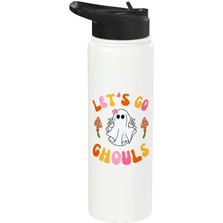 Retro Groovy Let's Go Ghouls süßes 70er Jahre Hippie Geist Kostüm Stainless Steel Insulated Water Bottle