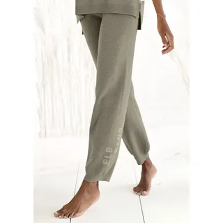 Strickhose ELBSAND, Damen, Gr. 32/34, N-Gr, grün (oliv meliert), Feinstrick, Obermaterial: 50% Viskose, 28% Polyester, 22% Polyamid, meliert, unifarben, bequem lang, Hosen Strickhose, mit eingestricktem Logo, aus hochwertigen Feinstrick, Loungewear