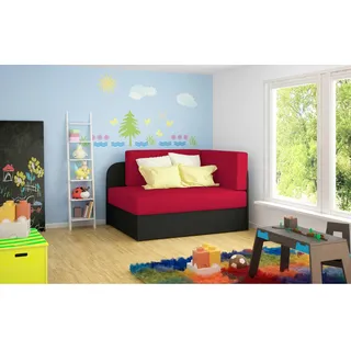 Mid.you Jugend- UND Kindersofa , Rot, Schwarz , Kunststoff , 104x60x75 cm , Wohnzimmer, Sofas & Couches, Schlafsofas, Sonstige Schlafsofas