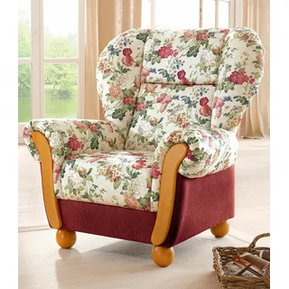 Home affaire Sessel »Milano, bequemer Ohrensessel im Landhaus-Stil« Hochlehnsessel, rot