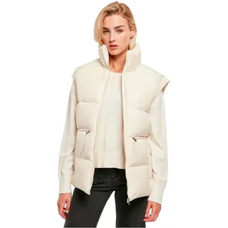 Urban Classics Waisted Puffer Weste - White Sand - XL