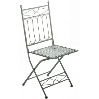CLP Gartenklappstuhl Metall Antik-Grün , Grün, Grün , 40x95x40 cm , Gartenmöbel, Gartensessel, Gartenklappstühle