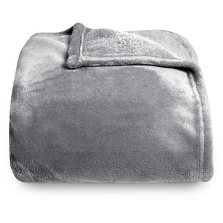 Silentnight Superweiche Fleece-Überwurfdecke – vielseitiger, Flauschiger Überwurf für Bett, Sofa und Couch, hergestellt aus warmem, gemütlichem, superweichem Fleece – Anthrazit – XL 150 x 200 cm