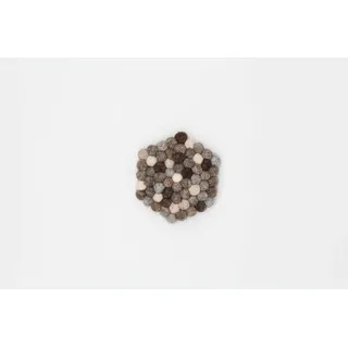 Grült Home Topfuntersetzer - Filz untersetzer für Tassen, Töpfe, Pfannen und Tassen handgefilzt in Nepal (Grau, Hexagonal 10 cm)