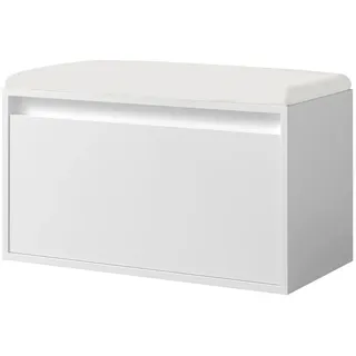 [en.casa] Schuhbank Degerfors 39 x 45 x 80 cm mit 1 Schublade / weiß