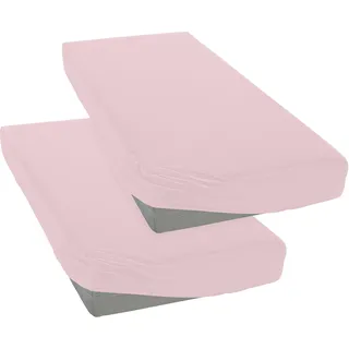 MY HOME Spannbettlaken Microfaser-Jersey 90 x 200 cm rosa 2 St.