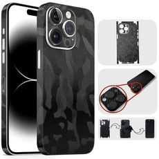 TF Skins kompatibel mit iPhone 15 Pro Max, Skin Schutzfolie mit 360° Schutz, super dünn und resistent (Shadow Black)