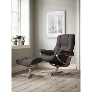 Stressless® Relaxsessel »Mayfair« Set, Relaxsessel mit Hocker, mit Hocker, mit Cross Base, Größe S, M & L, Holzakzent Eiche braun