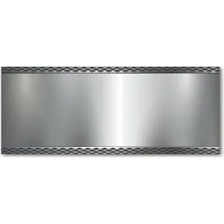 Tulup® Küchenrückwand Spritzschutz aus Glas -125x50 -Spritzschutz auf gehärtetes Glas Deko Kunst Metall-Textur - Silber