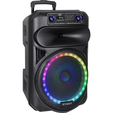 Trevi Tragbarer Karaoke-Lautsprecher XF1560 (Batteriebetrieb), Bluetooth Lautsprecher, Schwarz