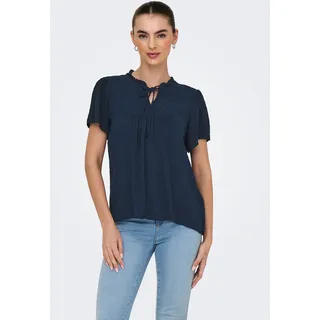 Kurzarmbluse JDY "JDYLIMA LIFE S/S TOP WVN NOOS", Damen, Gr. 34, schwarz (schwarz iris), Web, Obermaterial: 100% Viskose, unifarben, loose fit normal, V-Ausschnitt, Blusen Kurzarmbluse, Viskose, loose fit