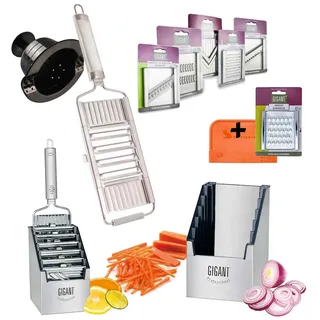 Novabest Gigant 4-fach Gemüsehobel mit Multi-Box und 6 zusätzlichen Einsätzen Edelstahl Megaset