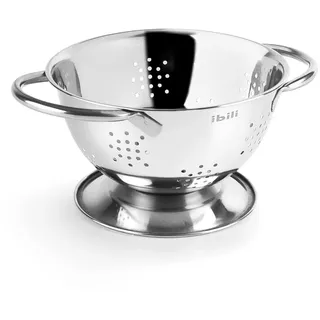 Ibili 711114 Salatseiher mit Fuß 14 cm, Edelstahl, silber, 14 x 14 x 10 cm