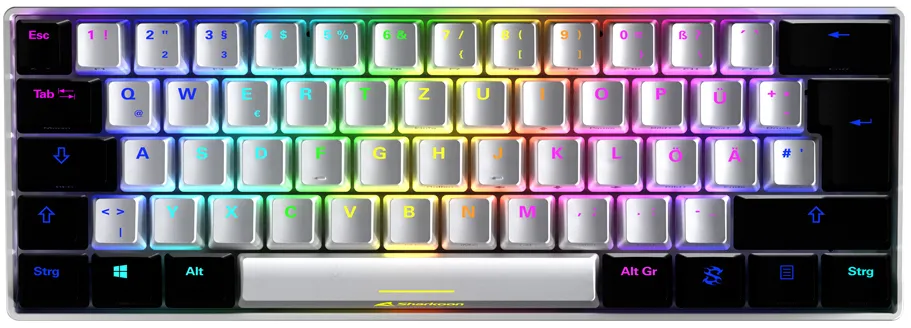 Bild von Skiller SGK50 S4 White, 60% Layout, LEDs RGB, Kailh BLUE, hot-swap, USB, DE (4044951033805)