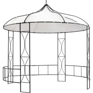 Pavillon 300 x 290 cm Weiß Rund - Weiß