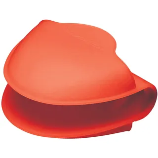 KitchenCraft Topflappen Silikon, Topfgreifer Hitzebeständig bis zu 260°C, Ofenhandschuhe Silikon mit Praktischen Griffen, Topfhandschuh/Topflappen Rot zum Backen, Kochen und Grillen, 25 x 20 cm