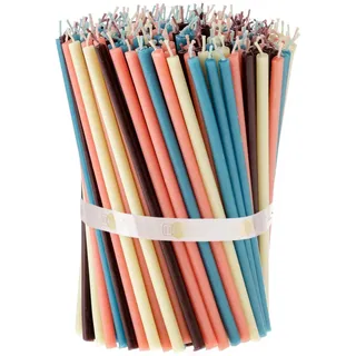 Danilovo Bienenwachs Kerzen (Mehrfarbige) - Orthodoxe Kerzen für Gebet Rituals Tischdeko - Ungiftig, Ruß - Tropffrei, Nachhaltige Produkte 200 Stück (4 Pastell Farben, Höhe 16,5 cm)