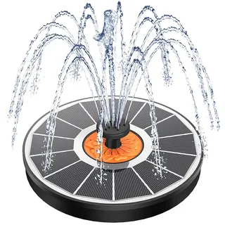 Yzert Solar Springbrunnen für Außen 2026, 3.5W Solarbrunnen für Draussen mit 7 Düsen, Solar Teichpumpe Solar Schwimmender Fontäne Pumpe für Garten, Vogel-Bad, Teich, Wasserspiel (Weiß)