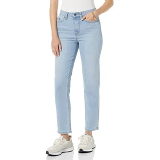 Amazon Essentials Damen Straight-Jeans Mit Hohem Bund - Auslaufmodell, Helle Waschung, 44
