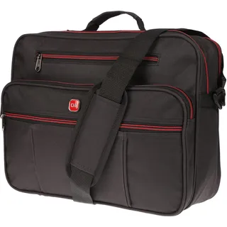 Flugbegleiter Arbeitstasche Messenger Tasche im Querformat - Schwarz