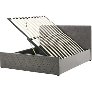 Beliani Bett mit Stauraum Samtstoff Rochefort 140 x 200 cm