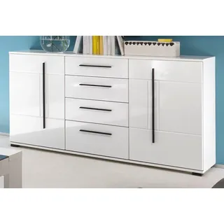 furn.design Sideboard Kommode weiß Hochglanz 150 x 86 cm), Design-D
