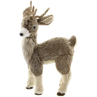 Dekoleidenschaft Figur Rentier mit Kunst-Fell, 49 cm hoch, Deko-Tier, Weihnachtsdeko stehend, große Dekofigur, Tierfigur