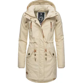 Wintermantel RAGWEAR "Wintermantel Elsie", Damen, Gr. M, beige (beige22), Obermaterial: 65% Polyester PES. 35% Baumwolle CO.  Obermaterial: Futter: 100% Polyester PES. 100% Polyester PES., Mäntel Wintermantel