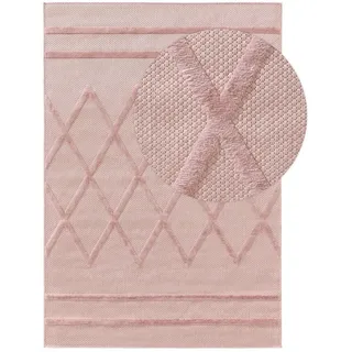 benuta Nest Outdoorteppich Bonte Rosa 80x150 cm , Textil , Rechteckig , 80x150 cm , Oeko-Tex® Standard 100 , wasserabweisend , Teppiche und Böden, Teppiche, Outdoorteppiche