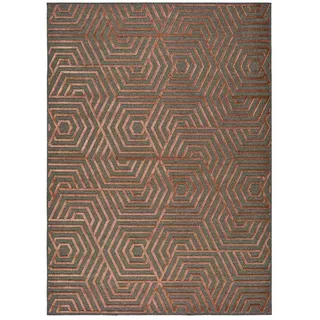 Atticgo Kurzflorteppich Kupfer Lana 160/230 cm , Dunkelorange , Textil , Grafikmuster , Rechteckig , 160x230 cm , Oeko-Tex® Standard 100 , antistatisch, für Fußbodenheizung geeignet, leicht zusammenrollbar , Teppiche und Böden, Teppiche, Schafwollteppiche