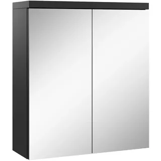 Badezimmer Spiegelschrank Toledo 60cm Schwarz – Stauraum Unterschrank Möbel zwei