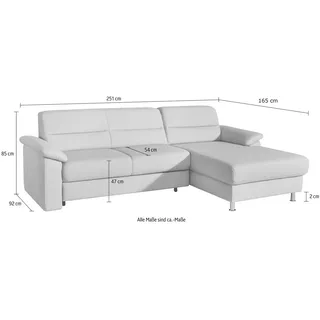 sit&more Eckcouch Kunstleder 2-Sitzer Schwarz