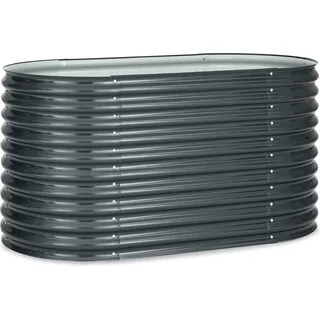 Blumfeldt Hochbeet, Großes Kräuterbeet Einfacher Aufbau, Hochbeet Garten & Balkon, Freistehendes Gemüsebeet für Blumen, Obst & Gemüse, Hochbeet aus Metall, Gartenbeet 160 x 80 x 80 cm, Hochbeet Grau - Grau