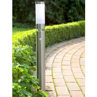 Brilliant Außenstandleuchte Edelstahl 77,0 cm inkl. Bewegungsmelder braun