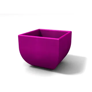 Kloris Moderne quadratische Vase Mittelmeer, glatt, 50 x 50 cm, Höhe 42 cm, Farbe Violett, hergestellt in Italien