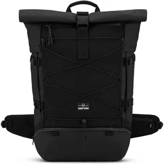 Johnny Urban Reiserucksack Damen & Herren Schwarz - Allen Travel XL - 48L Rolltop Rucksack Groß - Idealer Backpack für Reisen Ausflüge Trips - Wasserabweisend