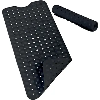 Relaxdays Badewannenmatte, , schwarz , Kunststoff , 97x39 cm, , Badaccessoires, Sonstige Badaccessoires