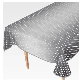 Wachstuchtischdecke abwaschbar für Gartentische eckig rund oval 140 x 140 cm mit Saum Schwarz Weiß - Schwarz, Weiß