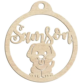 Happenings-Decorations Personalisierte Weihnachtskugel aus Holz, graviert, Geschenk für die Feiertage, jeder Name,, hängende Baumdekoration, natürliches Dekor (Modell 9)