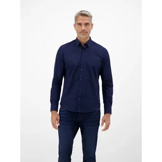 Lerros Stylisches Poplinhemd, modisch gemustert - Classic Navy - XL