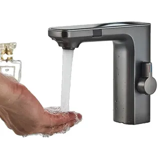 Berührungslose Sensorarmatur, Digitale Temperaturanzeige, Einfache Installation, Grau A