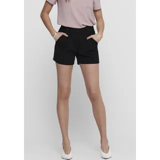 Shorts JDY "JDYGEGGO SHORTS JRS NOOS", Damen, Gr. XS (34), N-Gr, schwarz (schwarz detail:schwarz button), Jersey, Obermaterial: 95% Polyester, 5% Elasthan, unifarben, regular fit kurz, Hosen Shorts