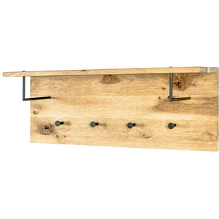 Haku-Möbel Wandgarderobe Eiche geölt Schwarz