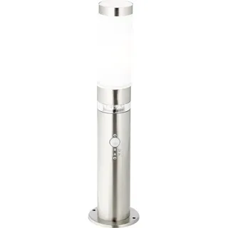 Brilliant Bole Außen-Wandleuchte G46789/82 Außenstandleuchte mit Bewegungsmelder Energiesparlampe, LED E27, LED fest eingebaut 60.84W Edelstahl