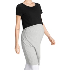neun 9 Monate Damen Umstands-Kleid Baumwoll-Kleid mit T-Shirt 40603941 Grau/Schwarz