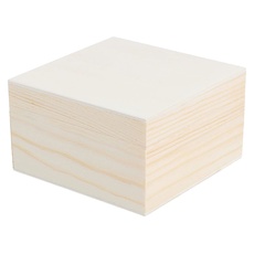 INNSPIRO Kiste aus massivem Kiefernholz und quadratischem Blech, 12 x 12 x 8 cm.