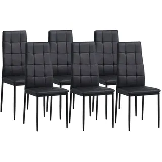 Albatros Esszimmerstuhl RIMINI Kunstleder schwarz 6er Set